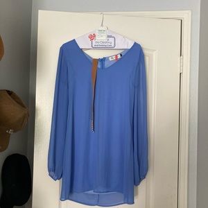 lemon blue boho bell sleeve top